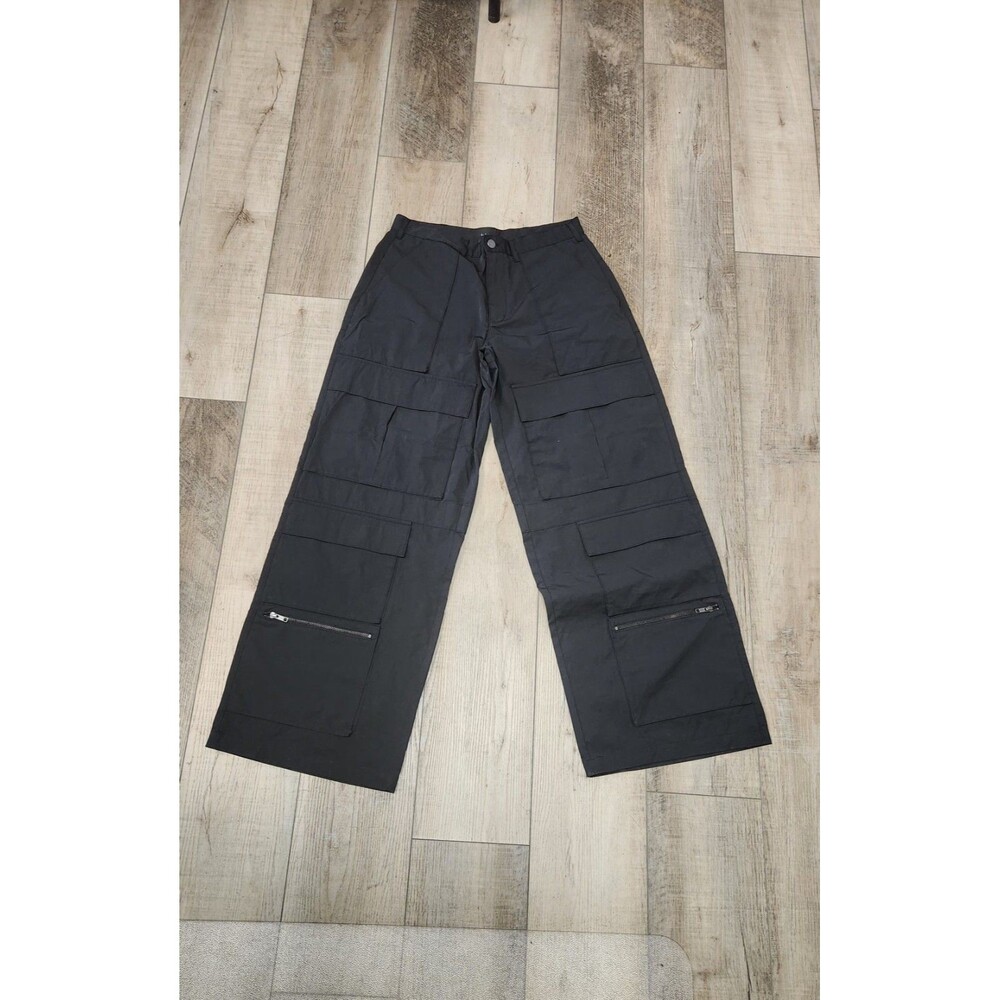 KHY Wide Leg Cargo Pants Womens Sz S Black Wide Leg Baggy Kylie Jenner NWOT